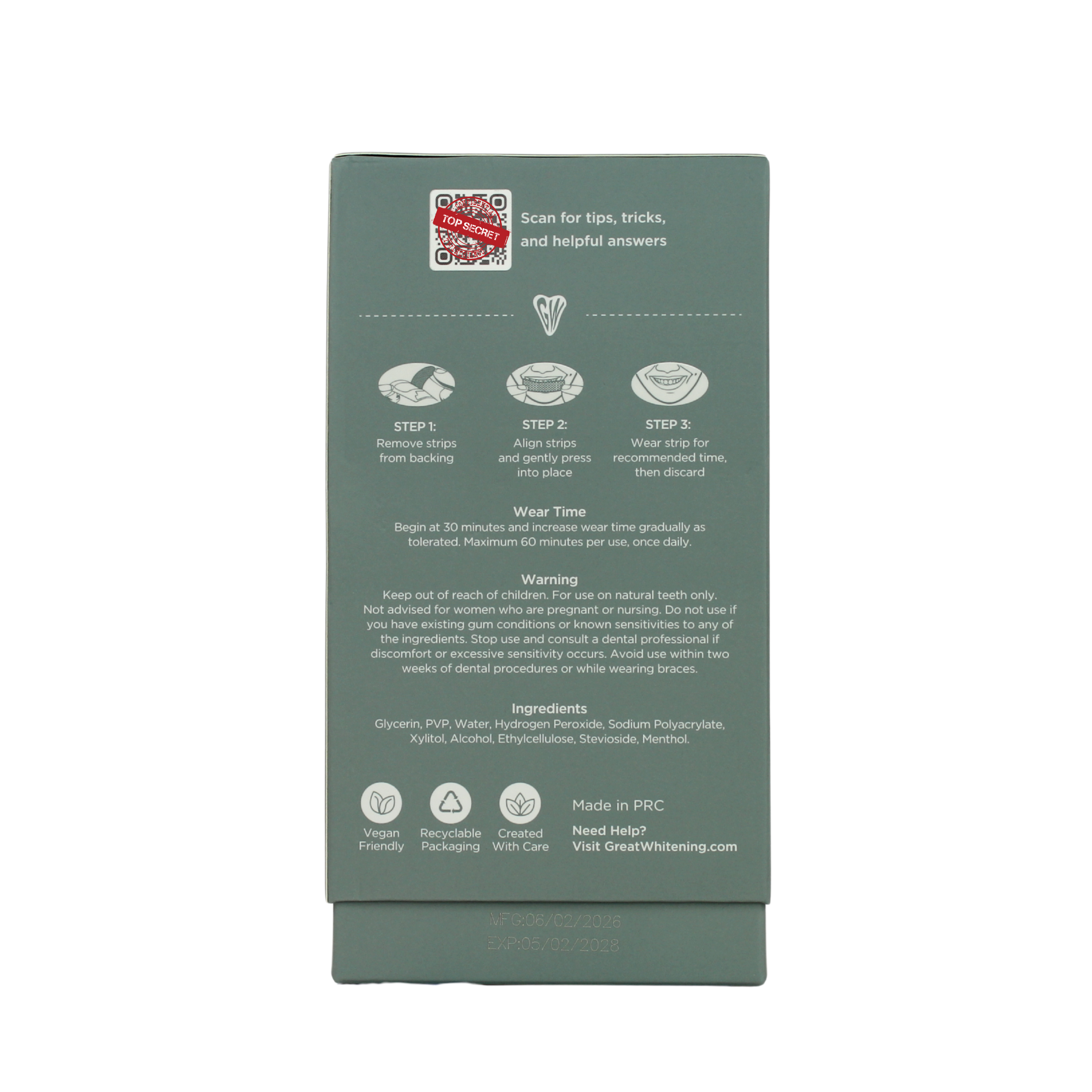 Hydrogen Peroxide Whitening Strips